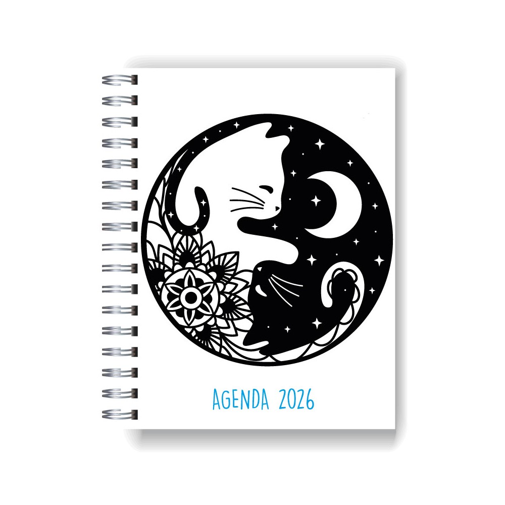 Agenda 2026 tapa dura mod. 5017 "Cats 3" en caja para regalo