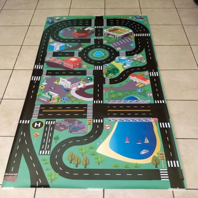 Pista de autos en lona de 90x200 cms.
