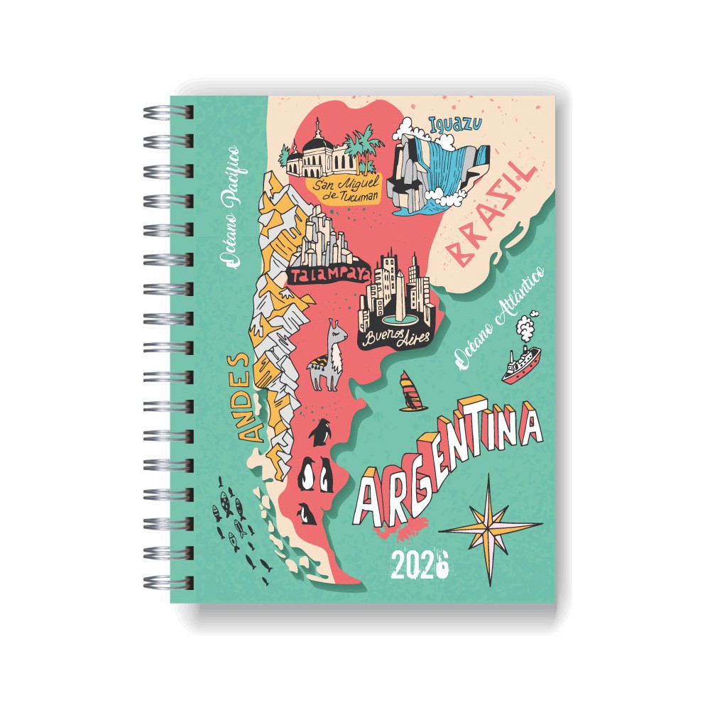 Agenda 2026 tapa dura mod. 5005 "Argentina" en caja para regalo