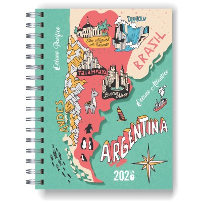 Agenda 2026 tapa dura mod. 5005 "Argentina" en caja para regalo