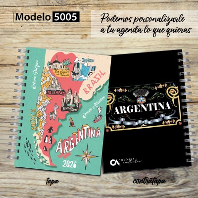 Agenda 2026 tapa dura mod. 5005 "Argentina" en caja para regalo