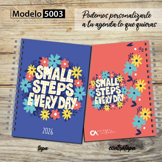 Agenda 2026 tapa dura mod. 5003 "Small Steps" en caja para regalo