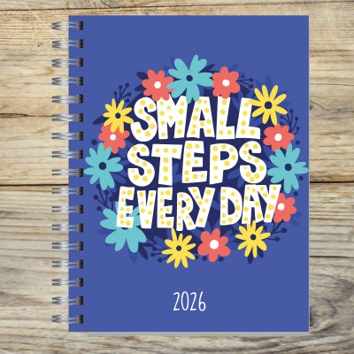 Agenda 2026 tapa dura mod. 5003 "Small Steps" en caja para regalo
