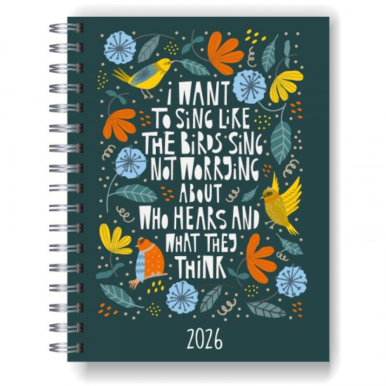 Agenda 2026 tapa dura mod. 5004 "Like a bird" en caja para regalo