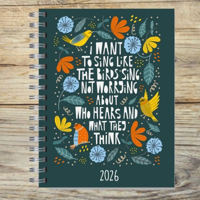 Agenda 2026 tapa dura mod. 5004 "Like a bird" en caja para regalo