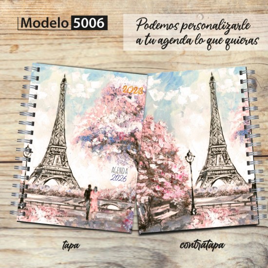 Agenda 2026  tapa dura mod. 5006 "Paris in love"