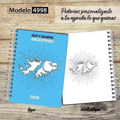Agenda 2026 tapa dura mod. 4998 "Malvinas" en caja para regalo