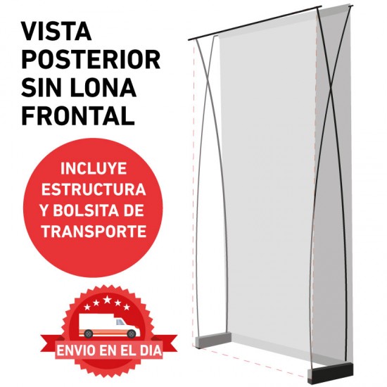 Banner DOBLE 2 tensores con portabanner 90x190 cms. BASE PESADA (para exterior)