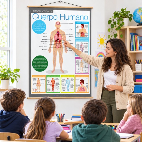 Lona didáctica El Cuerpo humano 70x 100 cms. lista para colgar