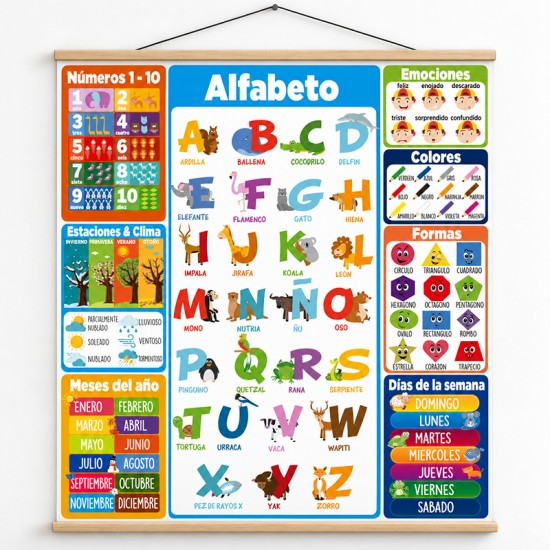 Poster en lona para Preescolar de 90 x 110 cms. listo para colgar