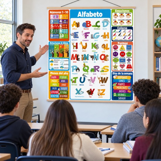 Poster en lona para Preescolar de 90 x 110 cms. listo para colgar