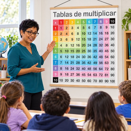 Poster en Lona Tablas de multiplicar de 90 x 110 cms.