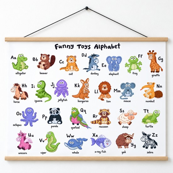 Poster en lona Alfabeto en inglés infantil de 100 x 70 cms. listo para colgar