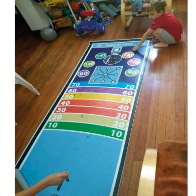 Pista en lona para jugar con bolitas de 90 x 200 cms.