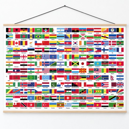 Poster en Lona Banderas del Mundo de 120 x 80 cms.
