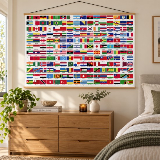 Poster en Lona Banderas del Mundo de 120 x 80 cms.