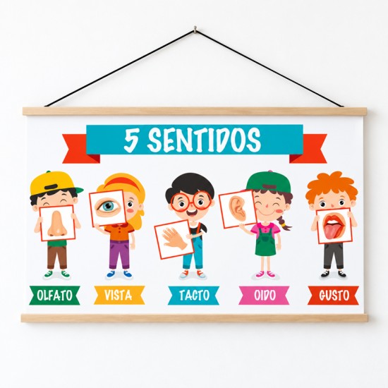 Poster en Lona Cinco Sentidos de 80 x 50 cms.