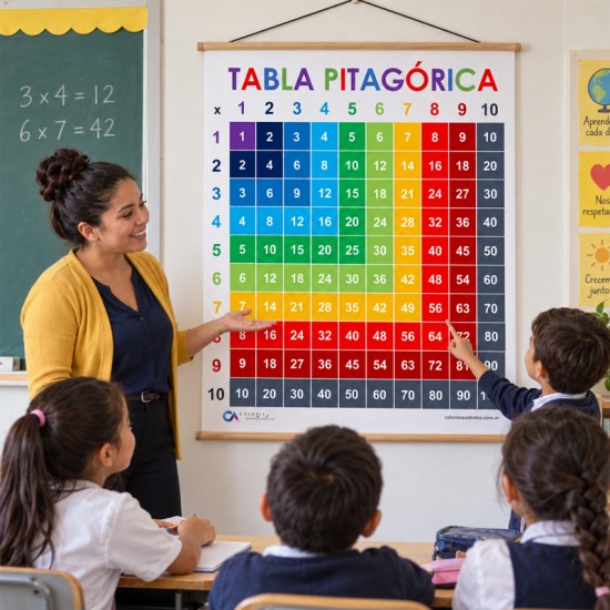 Poster en Lona Tablas de multiplicar de 90 x 110 cms.