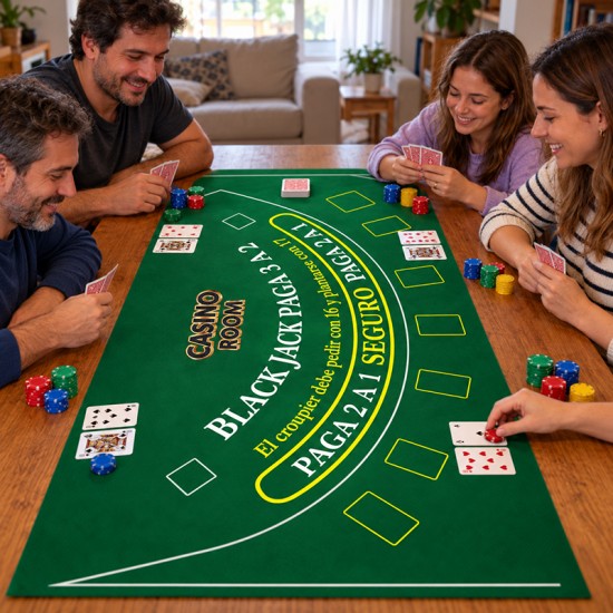 Lona para juego de Black Jack en distintas medidas personalizable