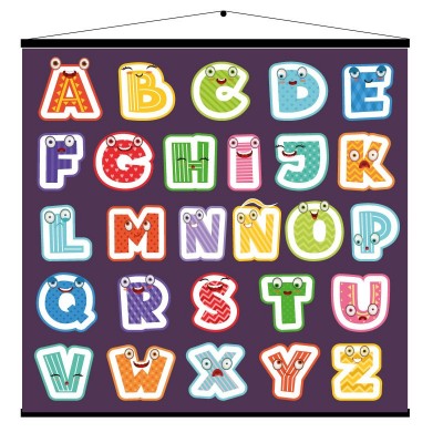 Alfabeto infantil 3001 en lona  de 90 x 90 cms. listo para colgar