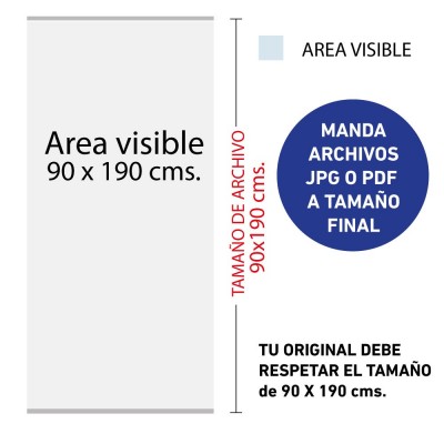 banner 1 tensor con portabanner 90 x 190 cms area visible