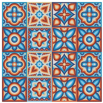 Pack 16 Vinilos autoadhesivos Azulejos decorativos románicos 15 x 15 cms. Modelo 2015
