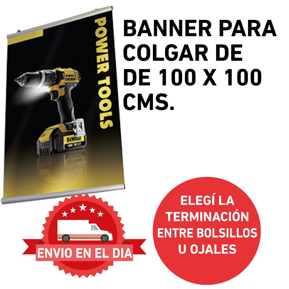 Banner para colgar 100 x 100 cms.