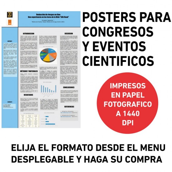 Posters para congresos y eventos en 2 medidas