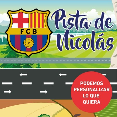 Pista de autos en lona de 90x115 cms. Totalmente personalizable