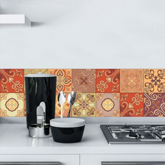 Mod. 2026 - Pack 25 Vinilos autoadhesivos para azulejos decorativos arabes 15 x 15 cms.