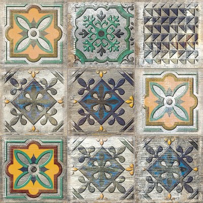 Mod. 2027 - Pack 18 Vinilos autoadhesivos para azulejos decorativos portugueses 15 x 15 cms.
