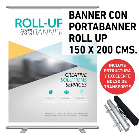 Banner roll up 150 x 200 cms.