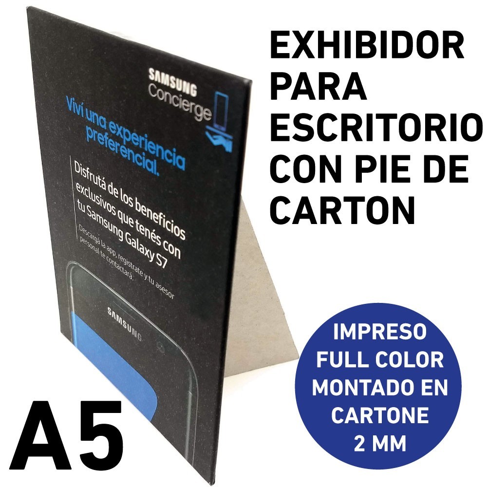 Pack de 10 Displays exhibidores de escritorio 15 x 21 cms. personalizados