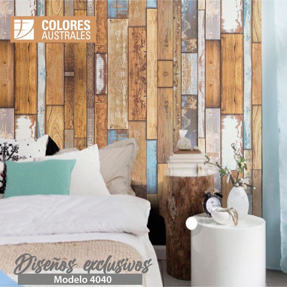 Mod. 4040 - Vinilo para pared old colorful wood