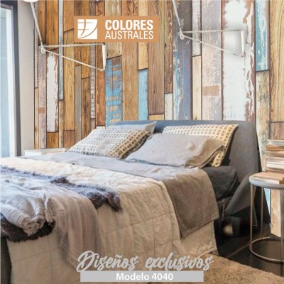 Mod. 4040 - Vinilo para pared old colorful wood