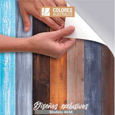 Mod. 4048 - Vinilo para pared tipo madera Vintage wood mix