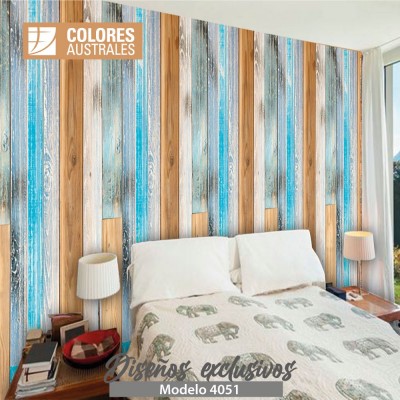 Mod. 4051 - Vinilo para pared tipo madera Combined tiles
