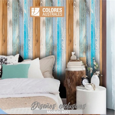 Mod. 4051 - Vinilo para pared tipo madera Combined tiles
