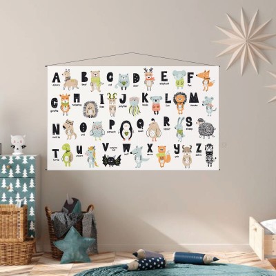 Alfabeto en inglés infantil 3005 en lona de 80 x 140 cms. listo para colgar