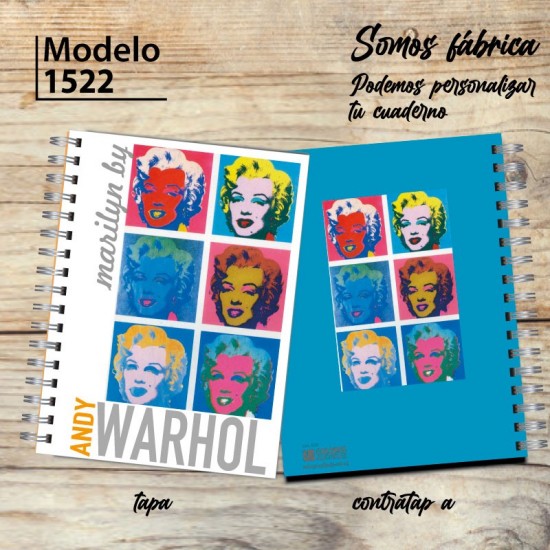 Cuaderno Modelo 1522 Marilyn by Warhol: tapa y contratapa