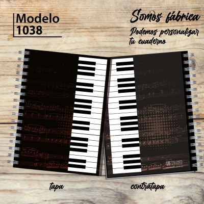 Cuaderno tapa dura Modelo Piano 1038: tapa y contratapa