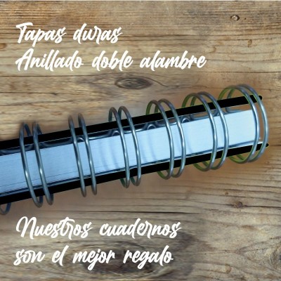 Cuaderno tapa dura Modelo Cats 1039: anillado doble alambre