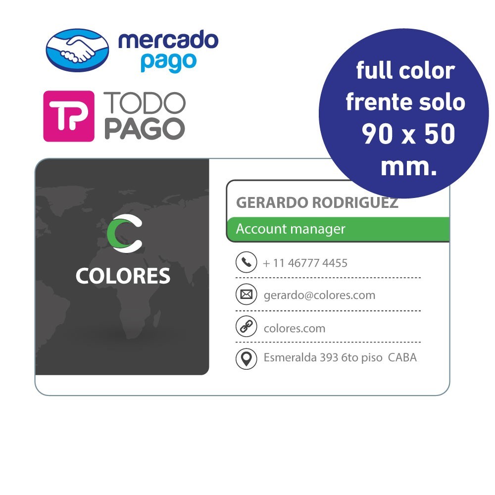 tarjetas full color frente solo