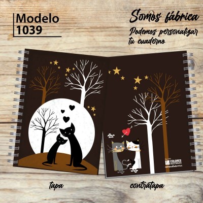 Cuaderno tapa dura Modelo Cats 1039: tapa y contratapa