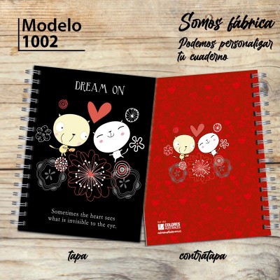 Cuaderno tapa dura Modelo 1002 "Dream on": tapa y contratapa