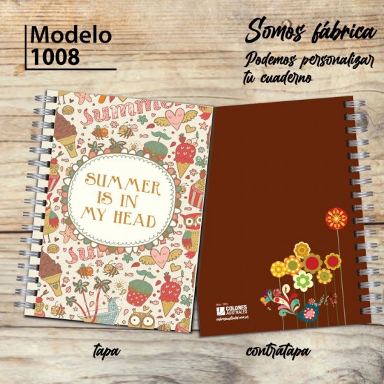 Cuaderno tapa dura Modelo 1008 "Summer in my head"