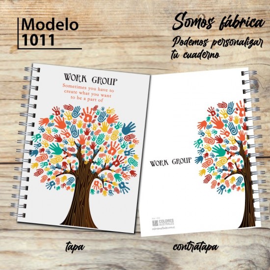 Cuaderno tapa dura Modelo 1011 "Work group": tapa y contratapa