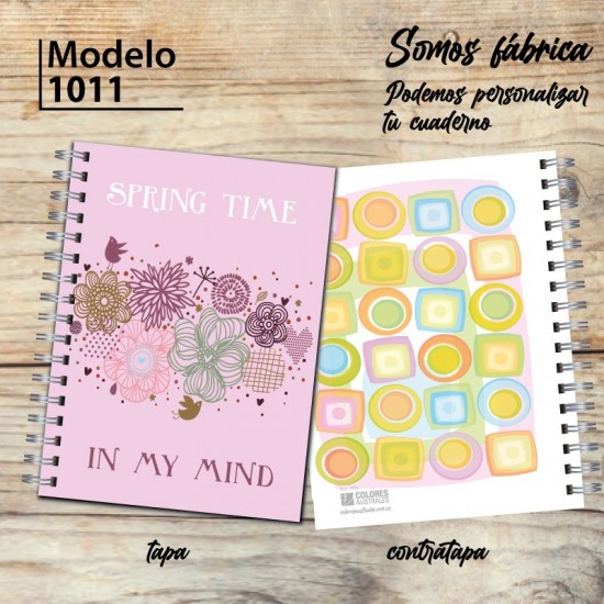 Cuaderno tapa dura Modelo 1012 "Spring time": tapa y contratapa