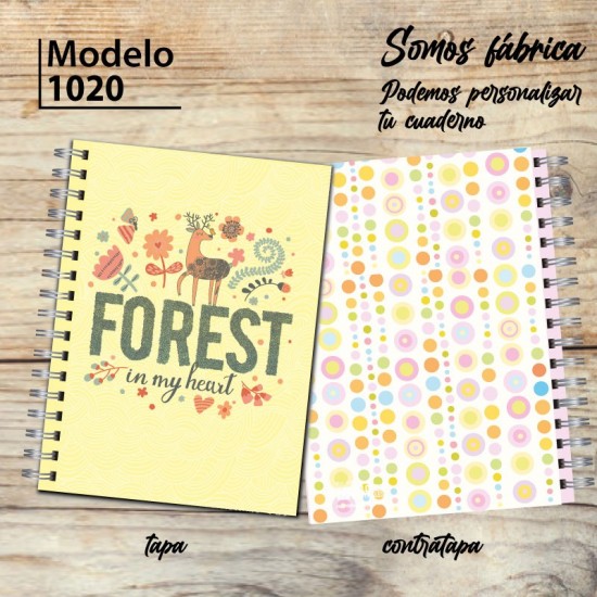 Cuaderno tapa dura Modelo 1020 "Forest in my mind": tapa y contratapa