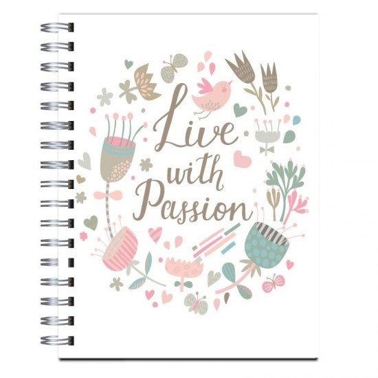 Cuaderno tapa dura Modelo 1022 "Live with passion"